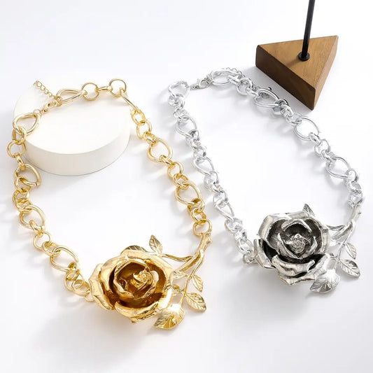 Chunky Rose Necklace